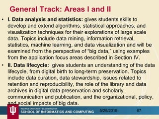 General Track: Areas I and II
• I. Data analysis and statistics: gives students skills to
develop and extend algorithms, s...
