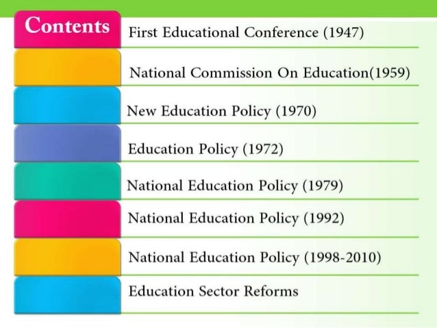 Different Education Policies Of Pakistan