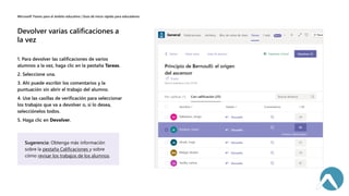 pestaña Calificaciones
revisar los trabajos de los alumnos
 