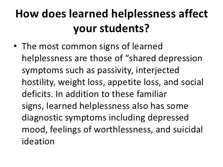definition essay on helplessness