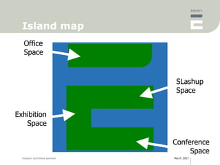 Island map Conference Space Exhibition Space SLashup Space Office Space
