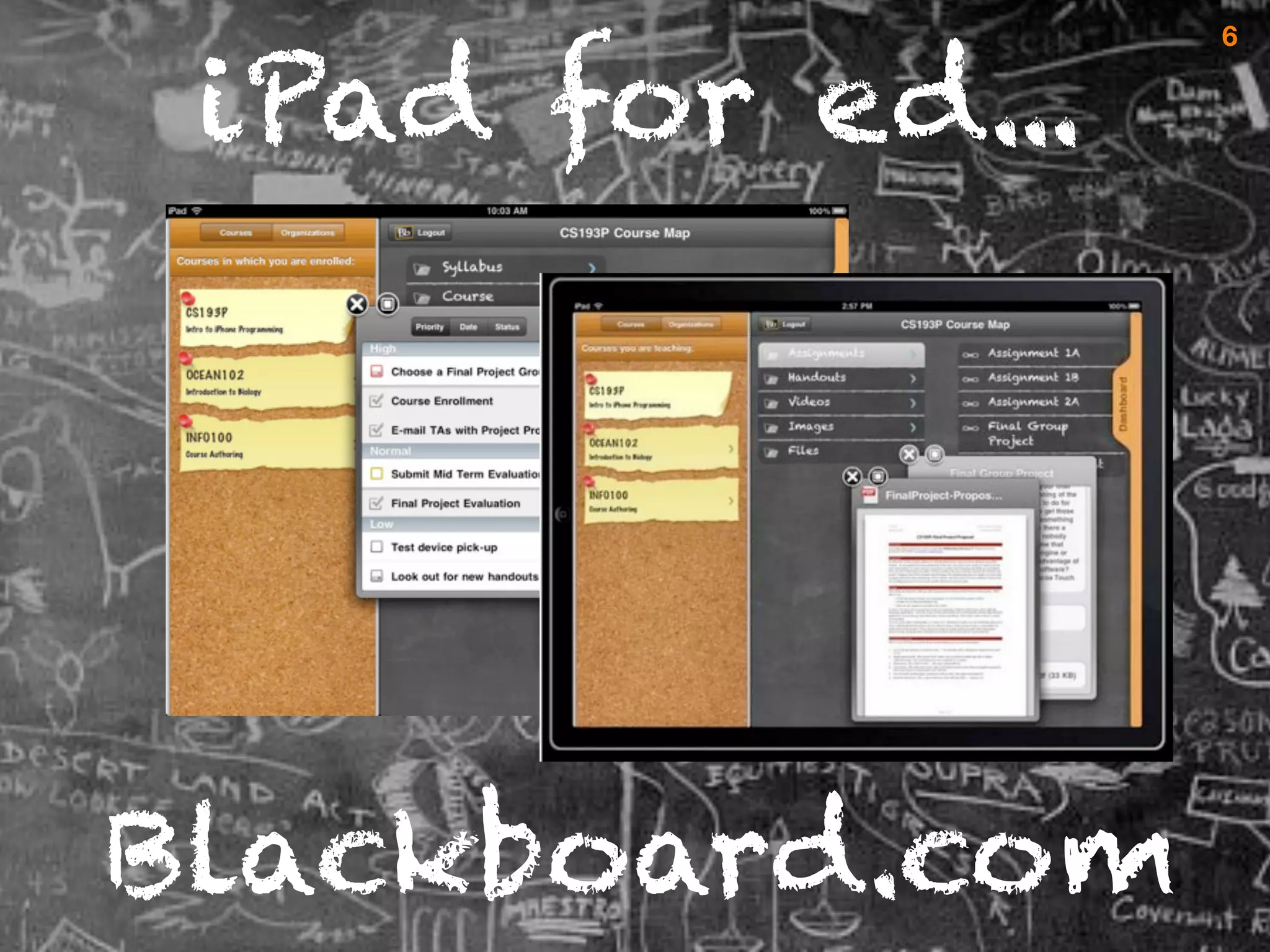 6


 iPad for ed...




Blackboard.com
 