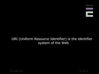 URI (Uniform Resource Identifier) is the identifier system of the Web 