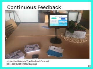 Continuous Feedback
!30
https://twitter.com/FrauGroddeck/status/
984433919205478402 (edited)
 