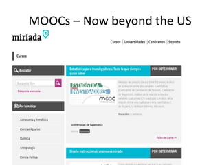 MOOCs – Now beyond the US

 