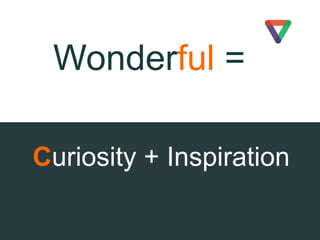 Wonderful =
Curiosity + Inspiration
 