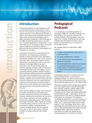 CEMCA Ed Tech Note: Pedagogical Podcasting for learning