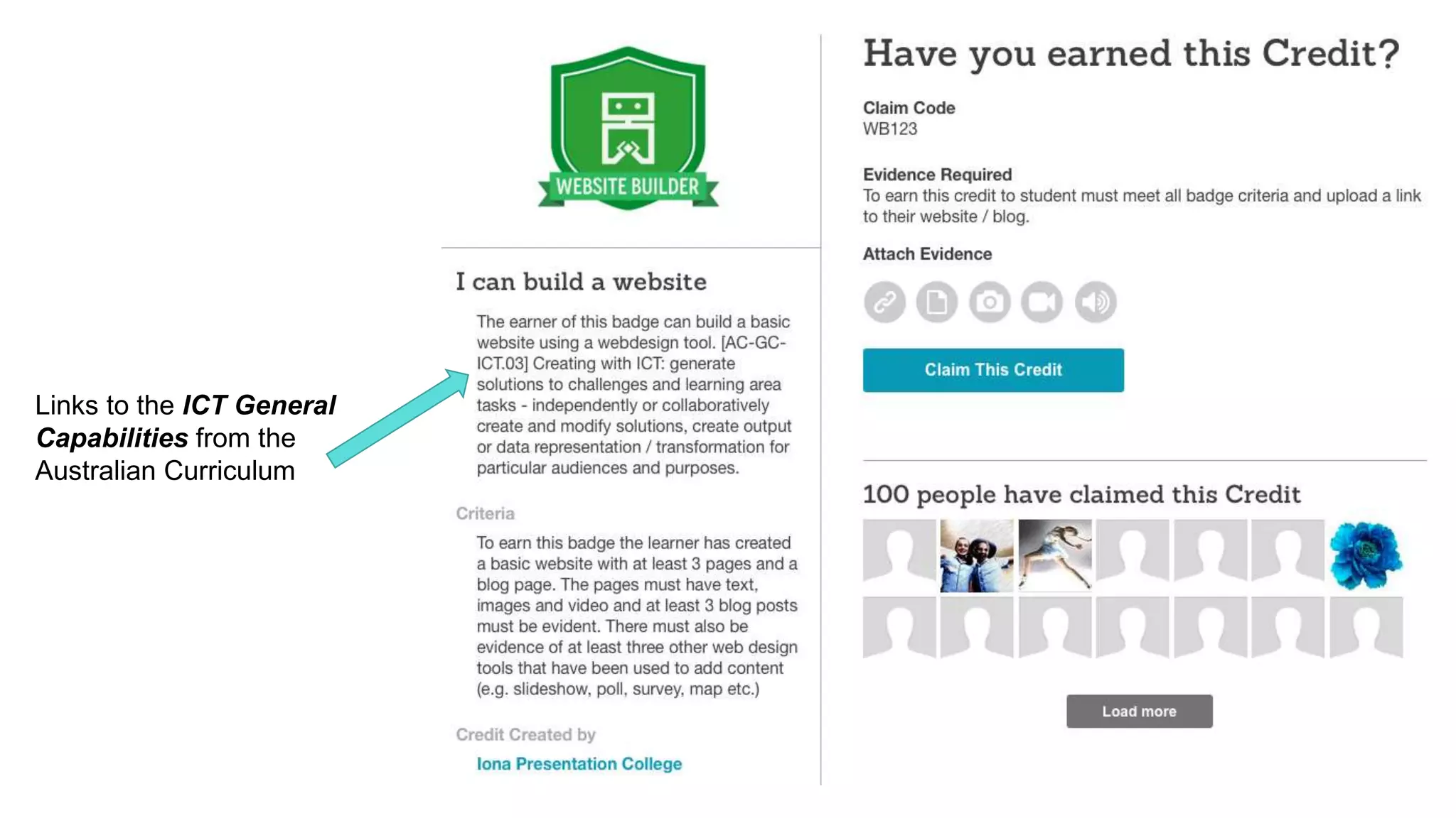 Links to the ICT General
Capabilities from the
Australian Curriculum
 