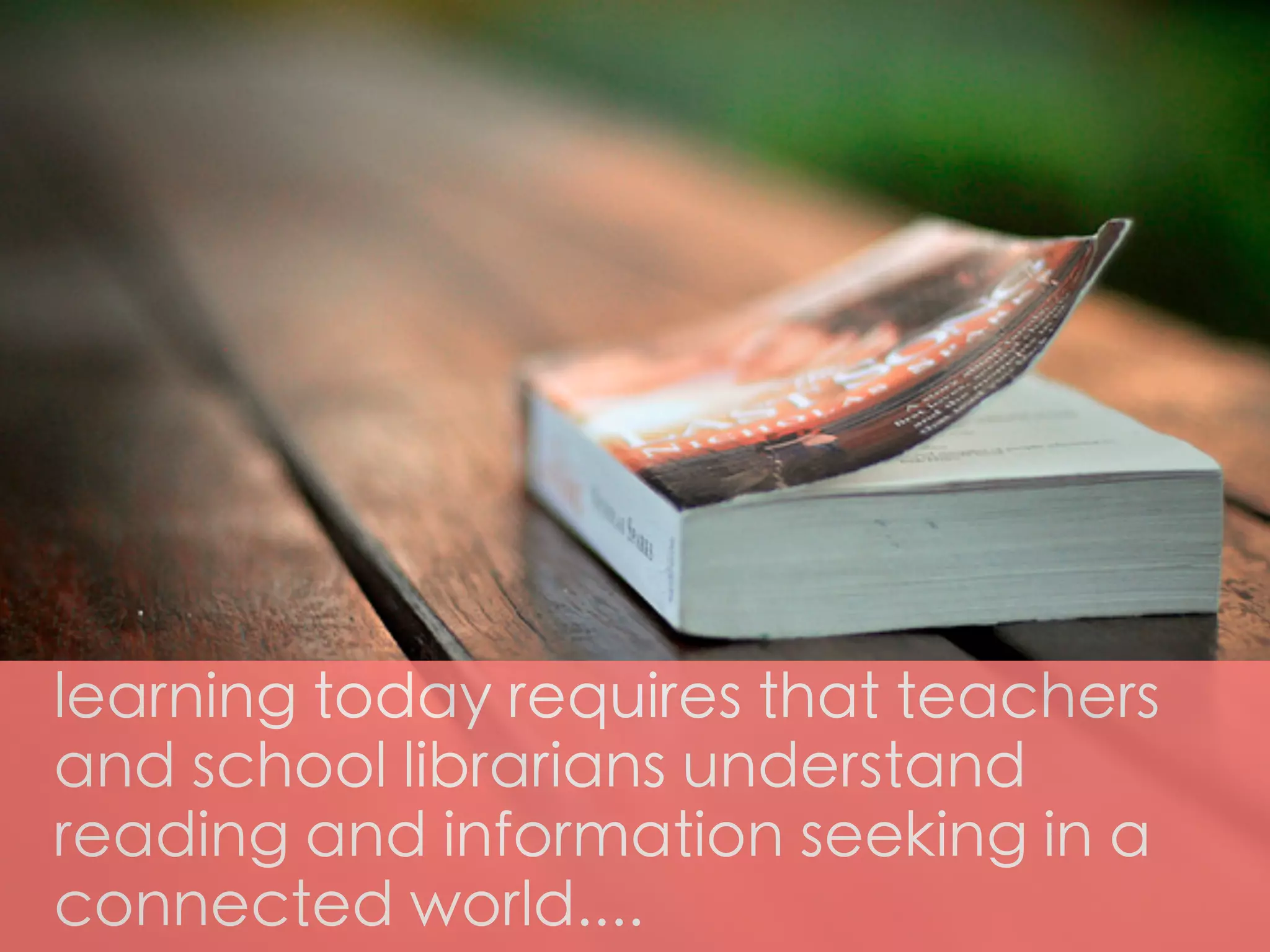 More content, streams of data,
topic structures, (theoretically)
better quality - all of these in
online environments
require an equivalent shift in our
capacity to understand
information structures.
 
