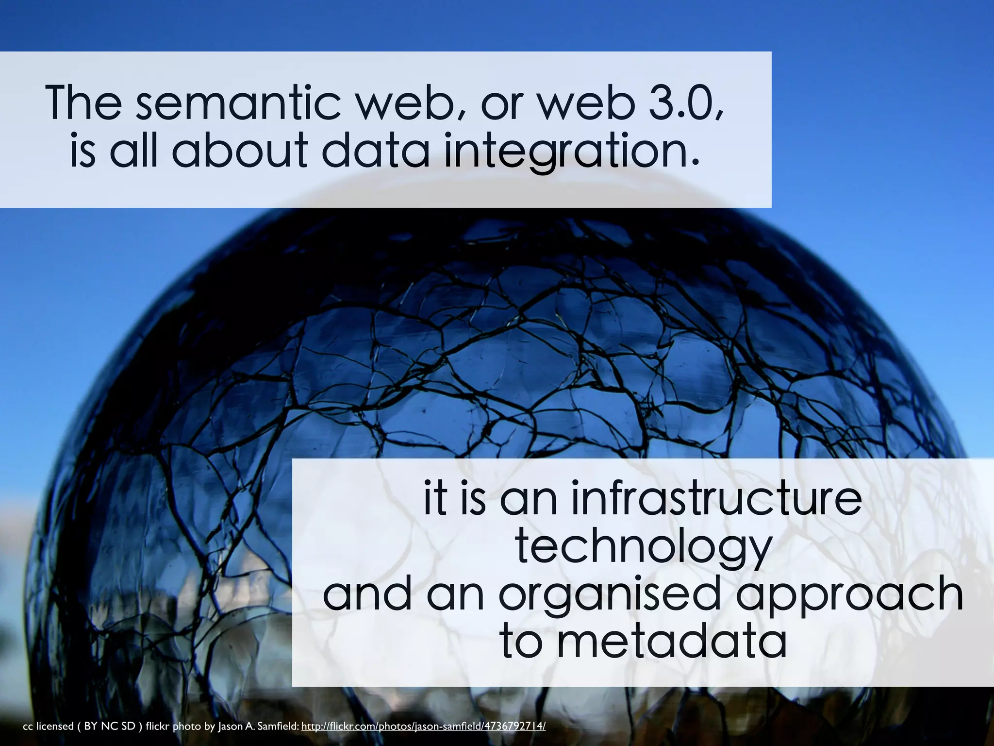 The semantic web allows a
person or a computer to start
off in one database, and then
move through an unending set
of databases which are
connected, not by wires, but by
being about the same thing.
This is where complexity theory doesn’t quite cut it!
 