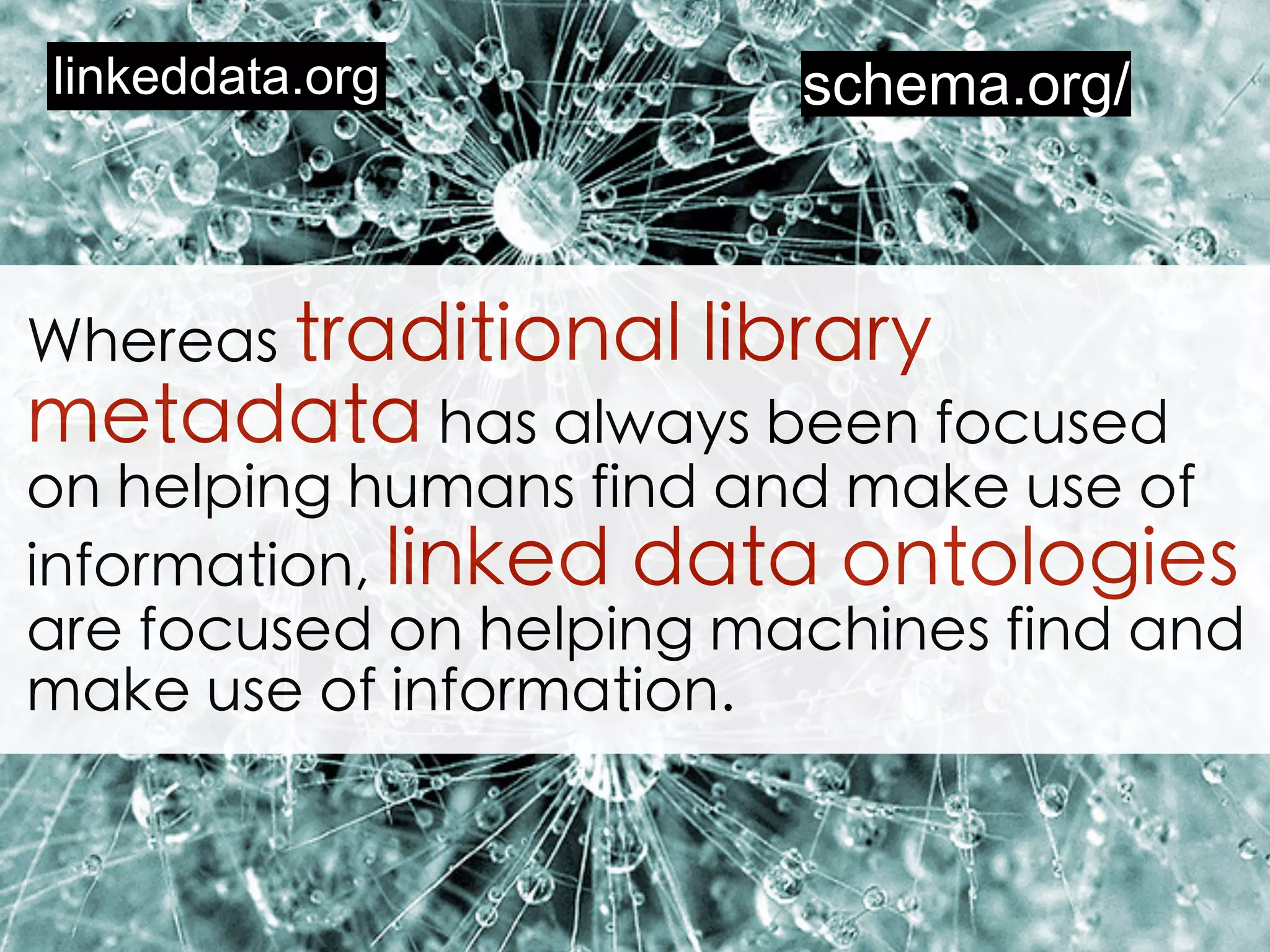 !
Making it possible to federate, 
query, browse, gather and 
recommend information from 
disparate sources.
 