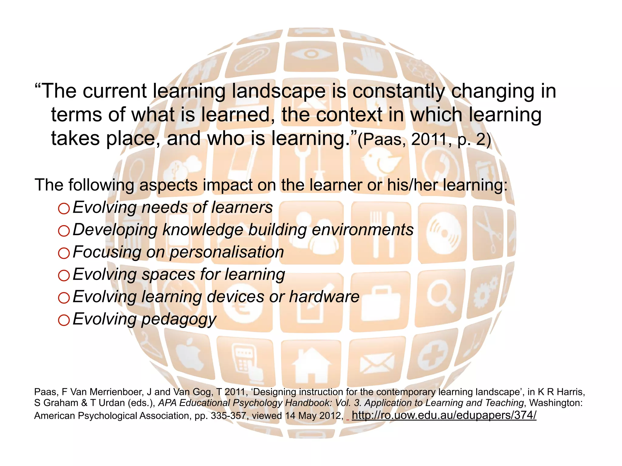 More content and streams of data –
these online environments require
a better understanding of what
being ‘online’ means!
Is knowing obsolete?
 