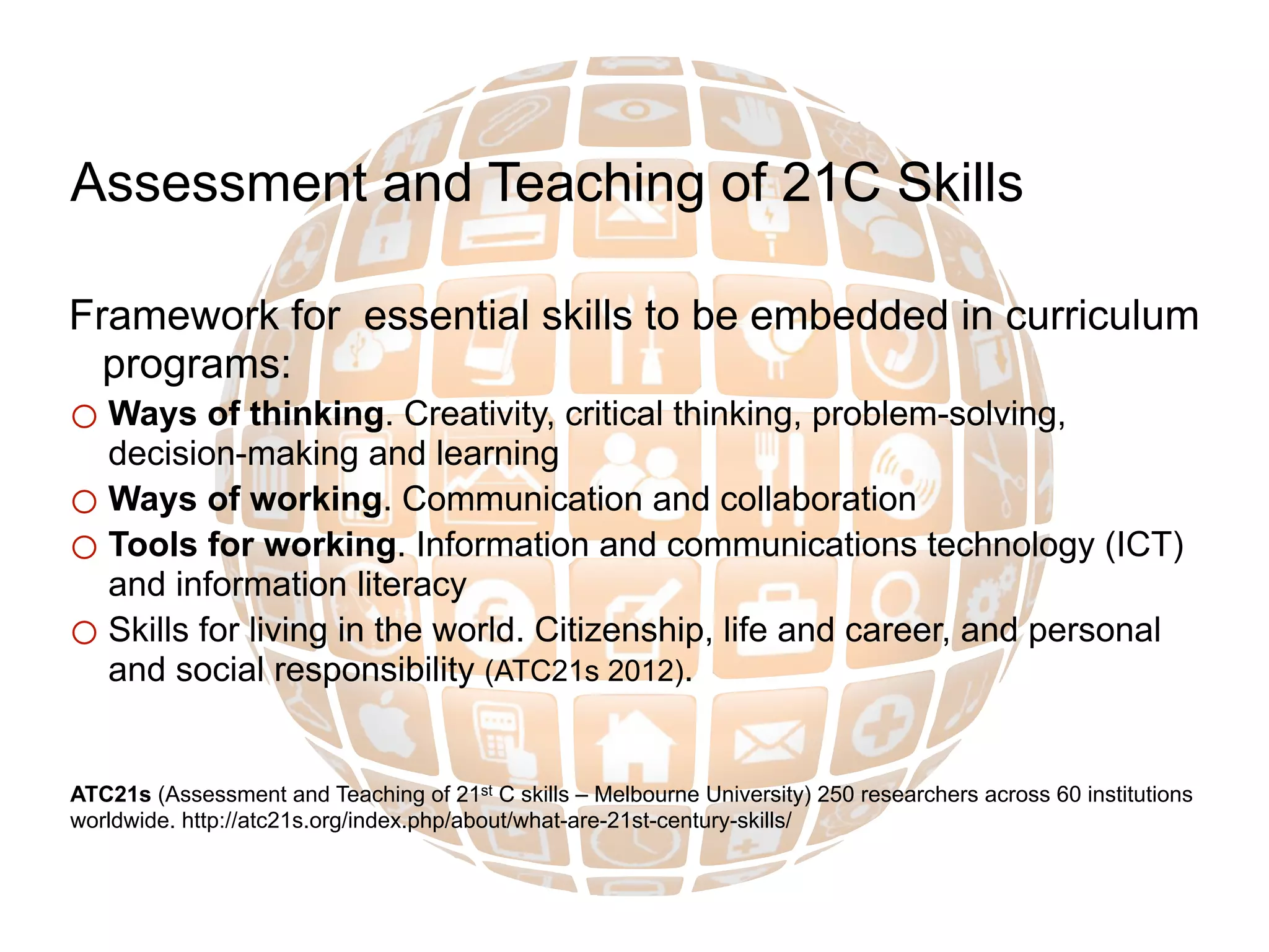 oEvolving needs of learners!
oNew knowledge building environments!
oFocusing on personalisation!
oEvolving spaces for learning!
oEvolving learning device technologies!
oEvolving pedagogy
 