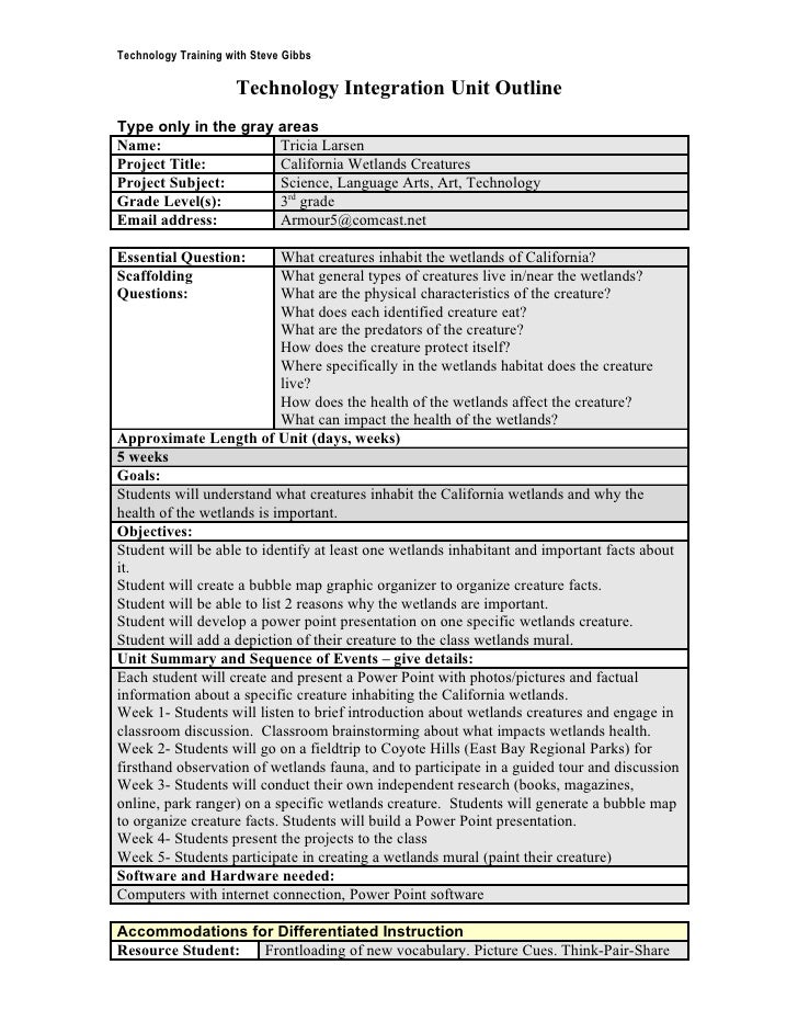 Eduu 551 larsen tech unit template