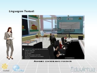 Linguagem Textual: Avatares conversando por texto 