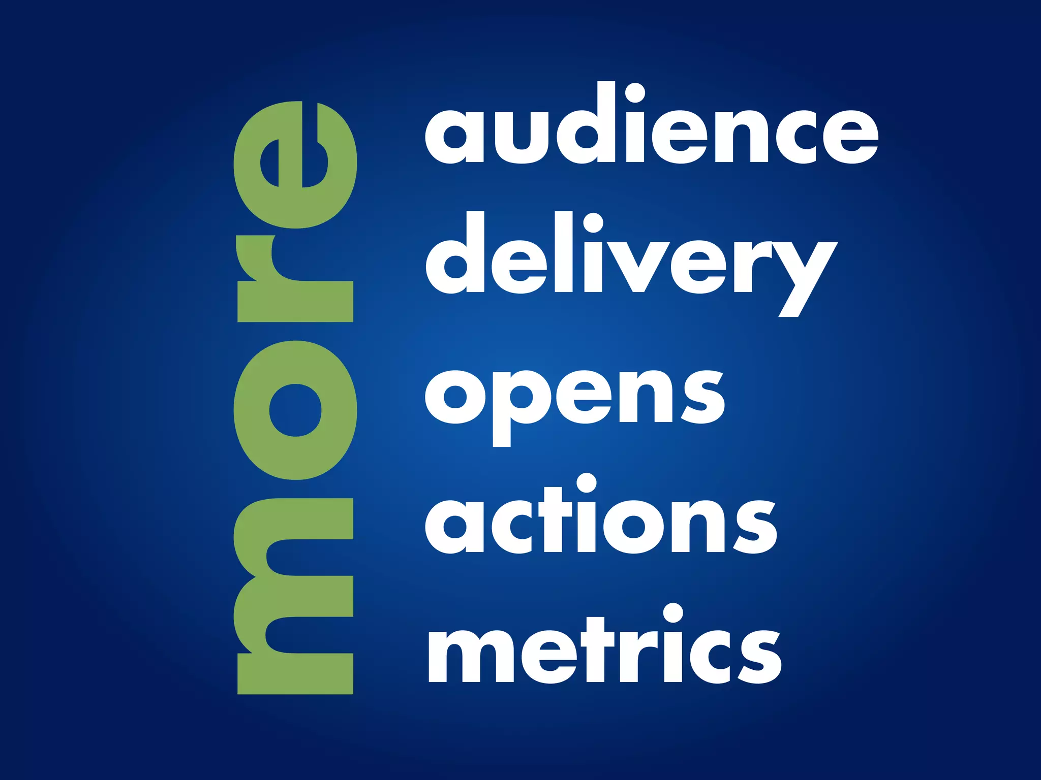 audience
more   delivery
       opens
       actions
       metrics
 
