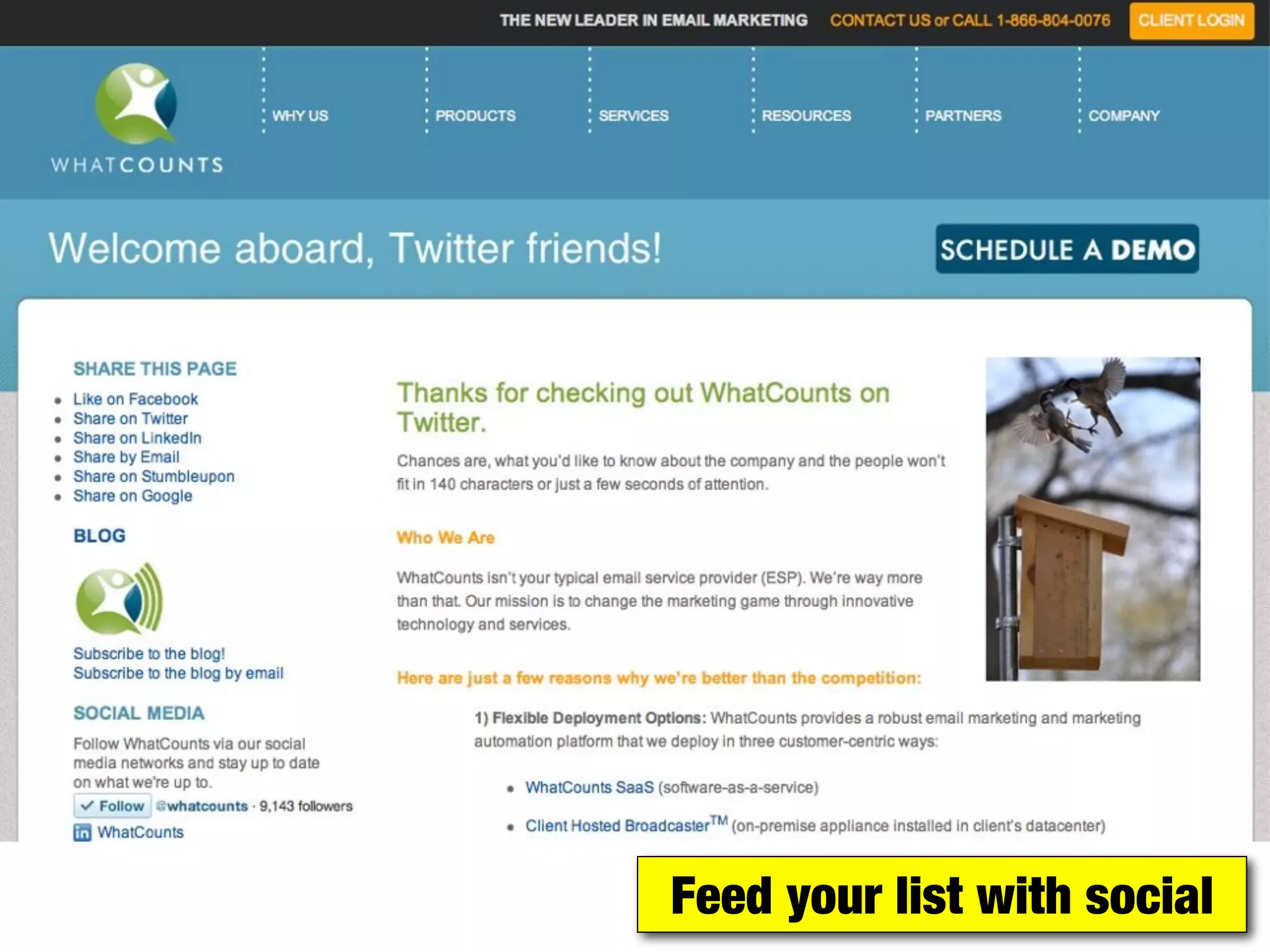 Feed your list with social
 