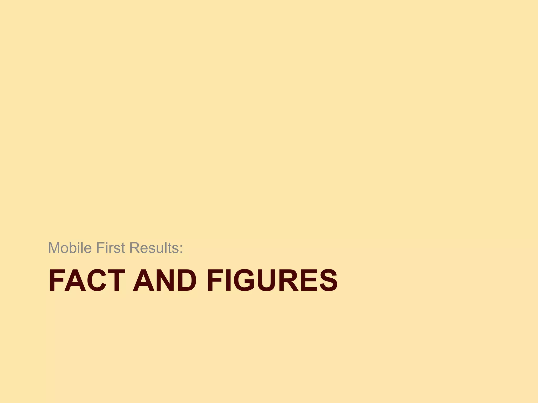 FACT AND FIGURES
Mobile First Results:
 