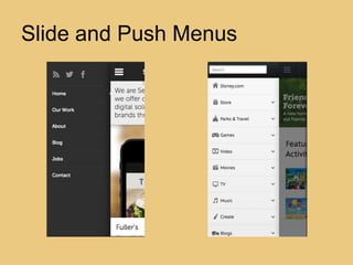 Slide and Push Menus
 