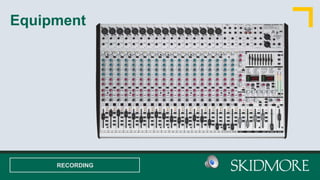 Equipment
RECORDING
 
