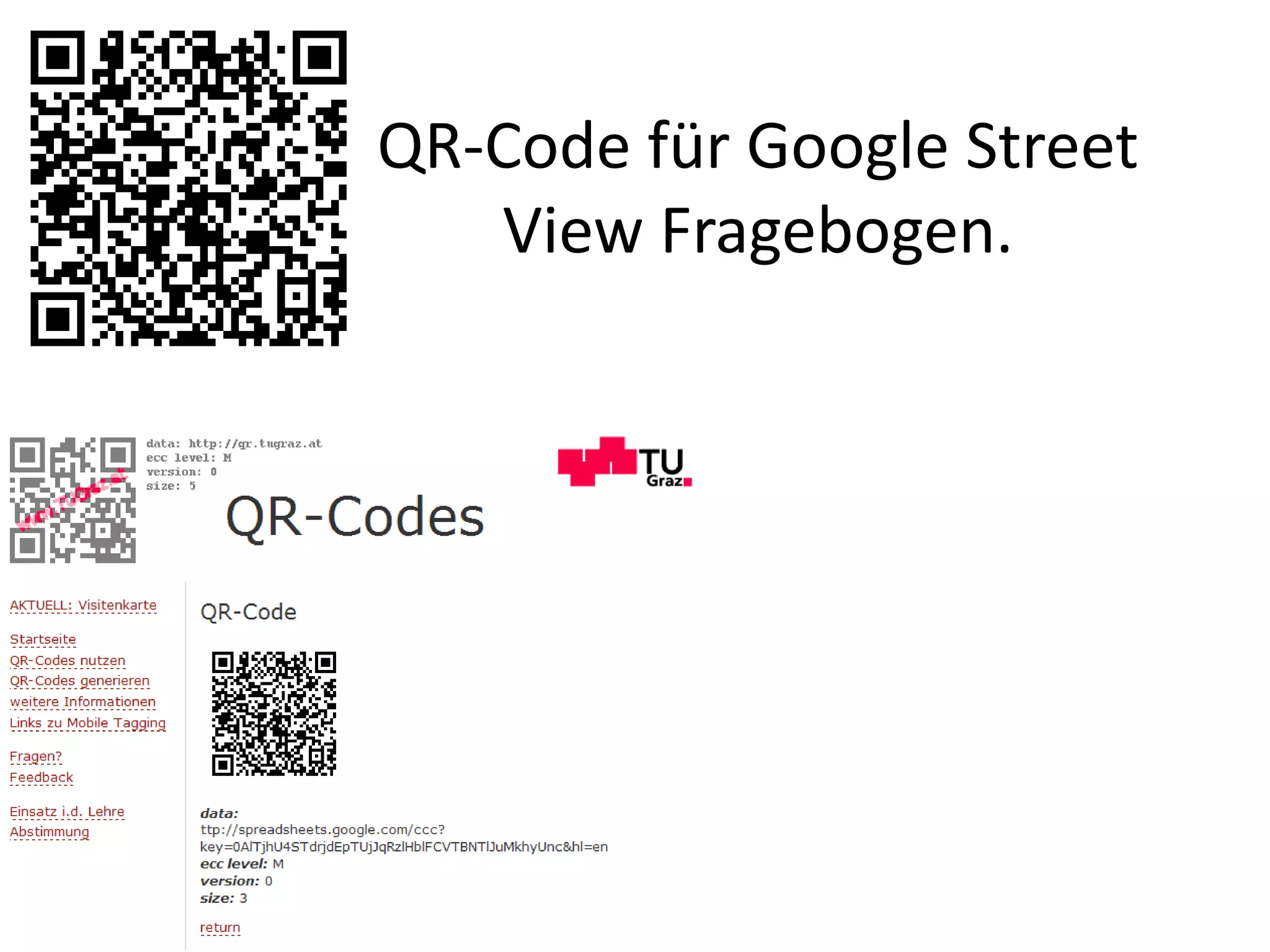 QR-Code für Google Street View Fragebogen.