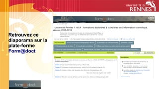 Retrouvez ce
diaporama sur la
plate-forme
Form@doct
 