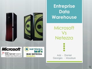 Entreprise
  Data
Warehouse

Microsoft
   Vs
Netezza


  Aziz - Daniel
Georges - Moulaye


                    G
 