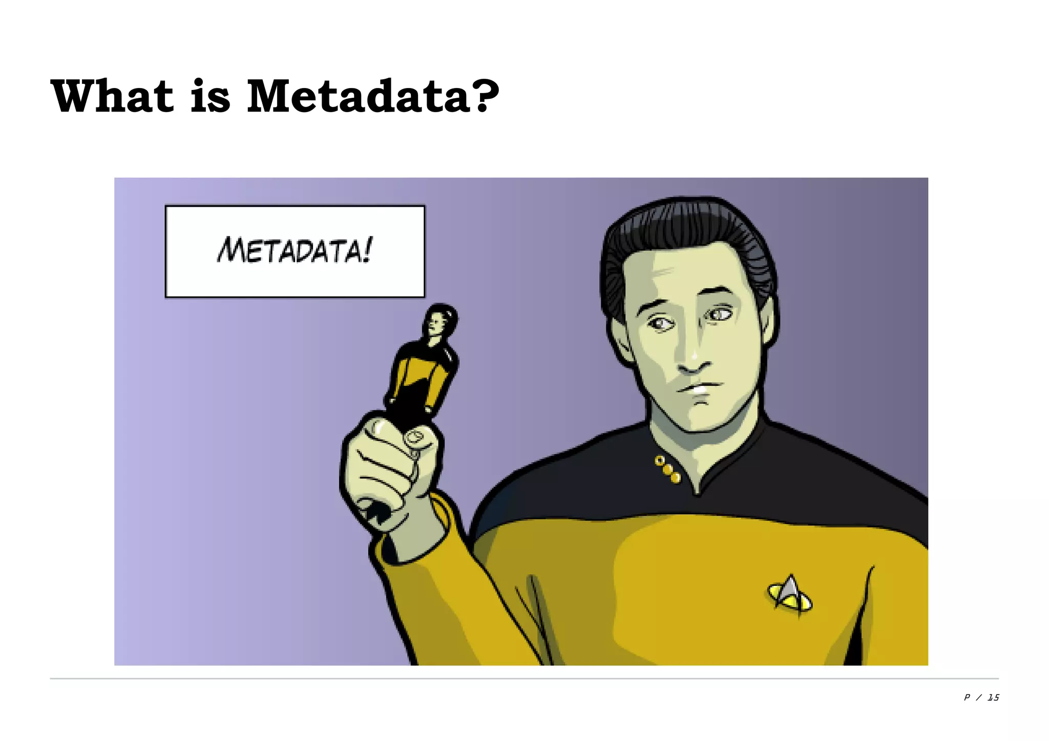 P / 15
What is Metadata?
 