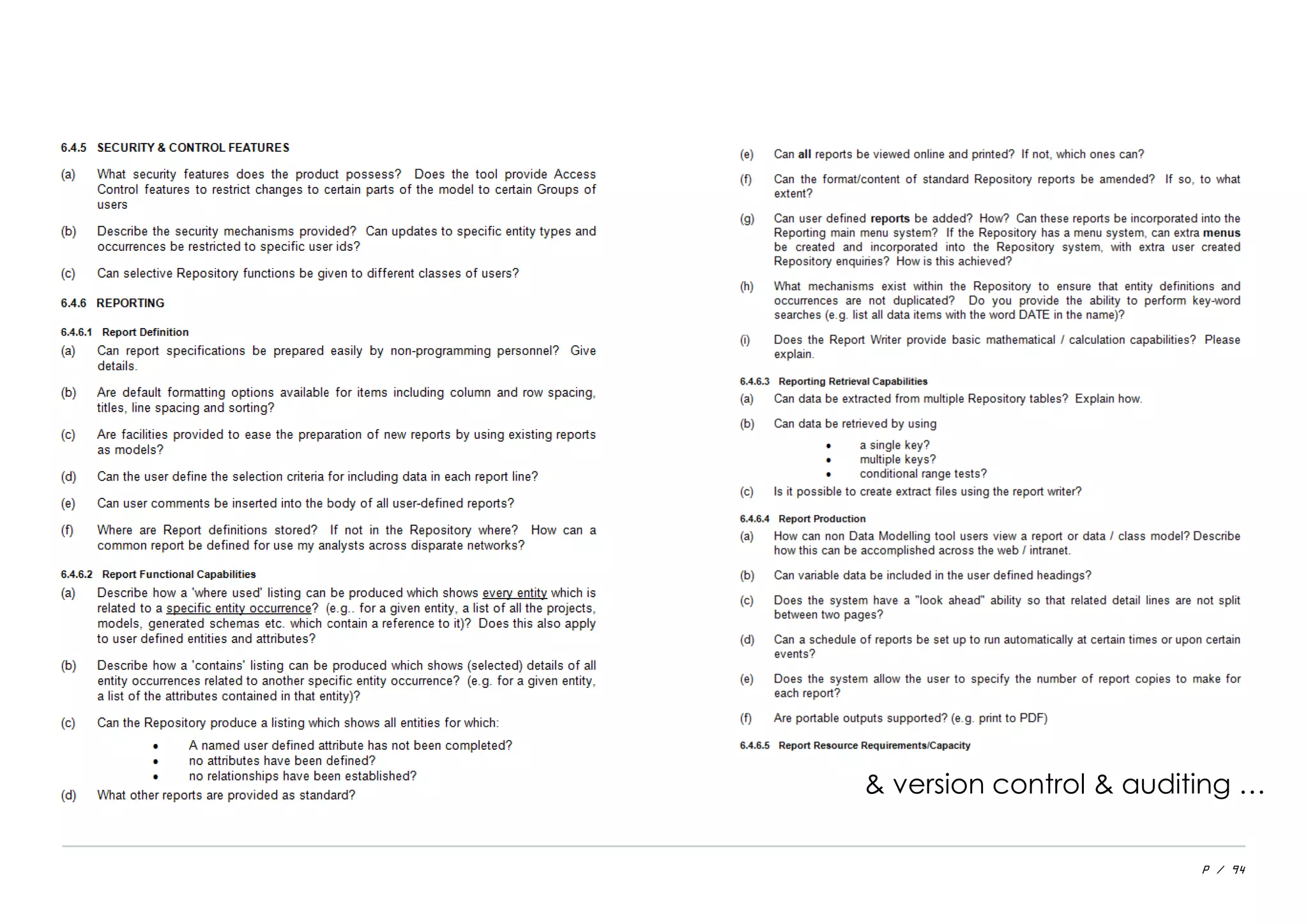 P / 94
& version control & auditing …
 