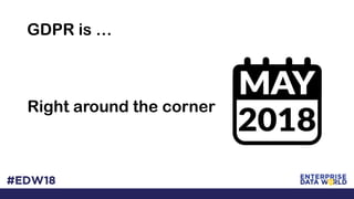 GDPR is …
Right around the corner
 