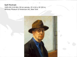 Self-Portrait
1925-30 (110 Kb); Oil on canvas, 25 1/16 x 20 3/8 in;
Whitney Museum of American Art, New York
 
