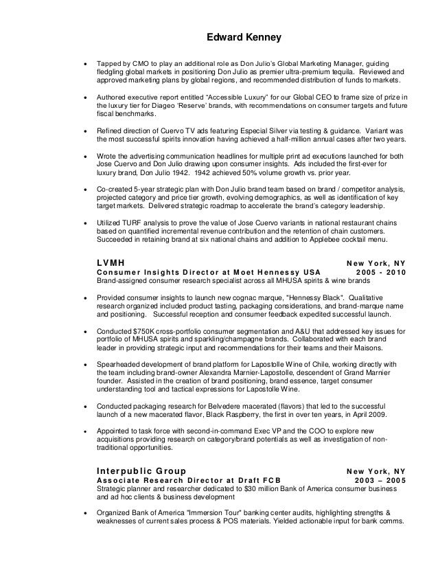marketing research resumes
