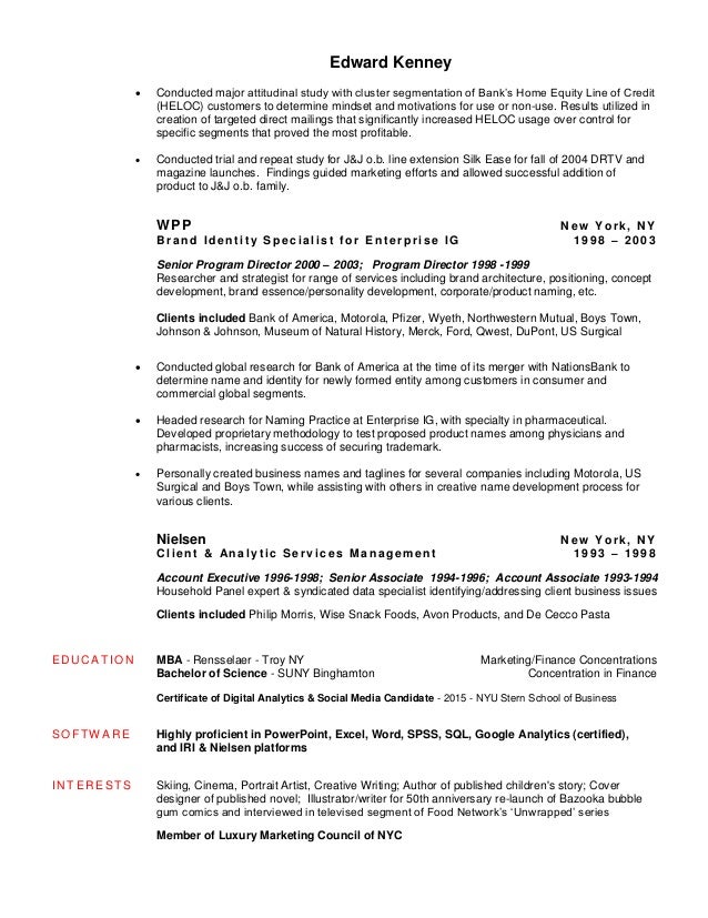 marketing research resumes