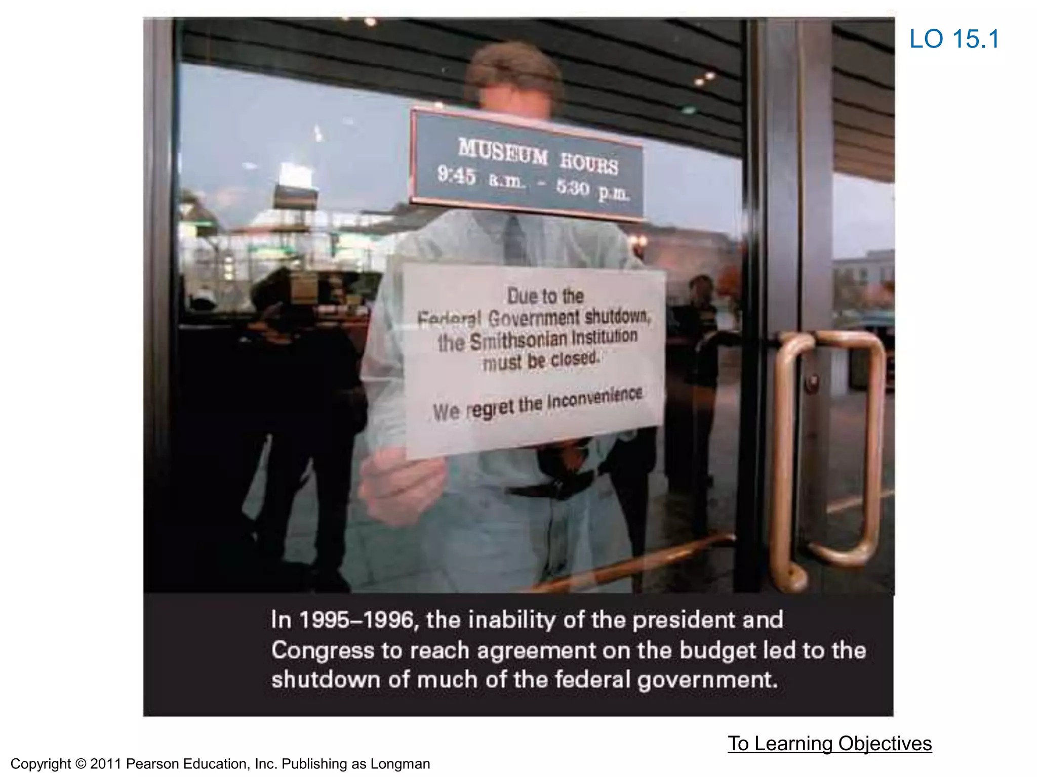 To Learning Objectives
LO 15.1
Copyright © 2011 Pearson Education, Inc. Publishing as Longman
 