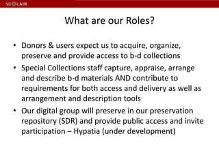 Other collections, other issuesRobert Creeley’s original media, processed via FTK:50,000+ emails. 