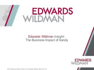 Edwards Wildman Insight:
                              The Business Impact of Sandy




© 2012 Edwards Wildman Palmer LLP & Edwards Wildman Palmer UK LLP
 