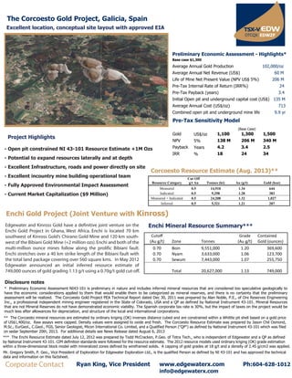 Whittle Gold Introduction.pdf Edgewater Exploration Fact Sheet | PDF