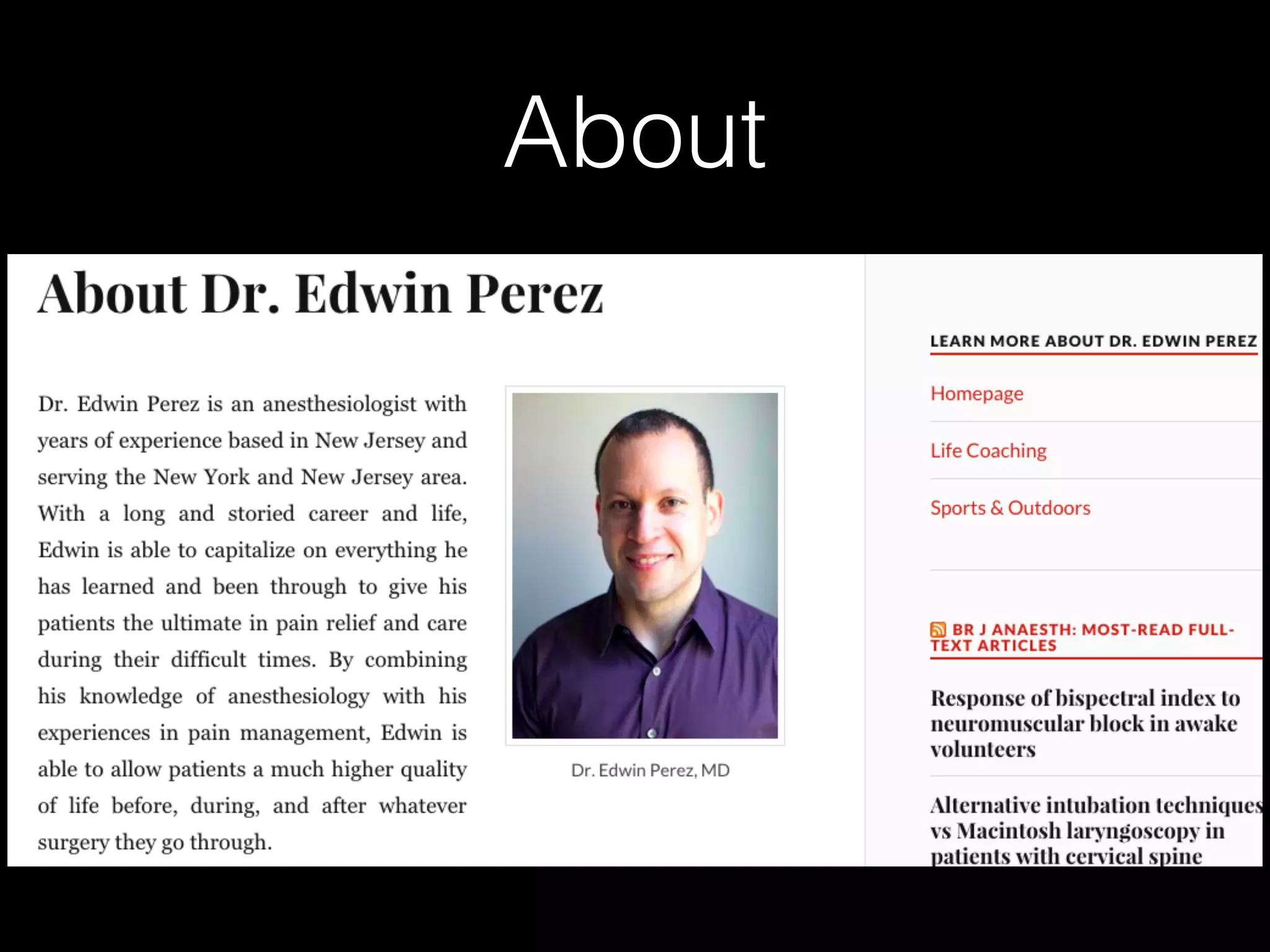 Dr. Edwin Perez Anesthesiologist