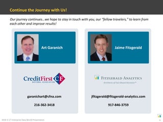 For example: building our customer profitability database, we encountered and solved data quality issues and created a “safe route” for data to enable this analysis…1Stopping the Bleeding2A few early wins on analysis increased the appetite for even better information