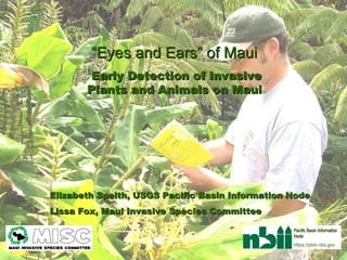 “ Eyes and Ears” of Maui  Early Detection of Invasive Plants and Animals on Maui   Elizabeth Speith, USGS Pacific Basin Information Node Lissa Fox, Maui Invasive Species Committee Pacific Basin Information Node https://pbin.nbii.gov 