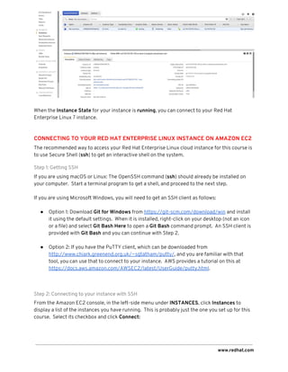 LAB SET-UP INSTRUCTIONS FOR EXERCISES ON AMAZON EC2 | PDF