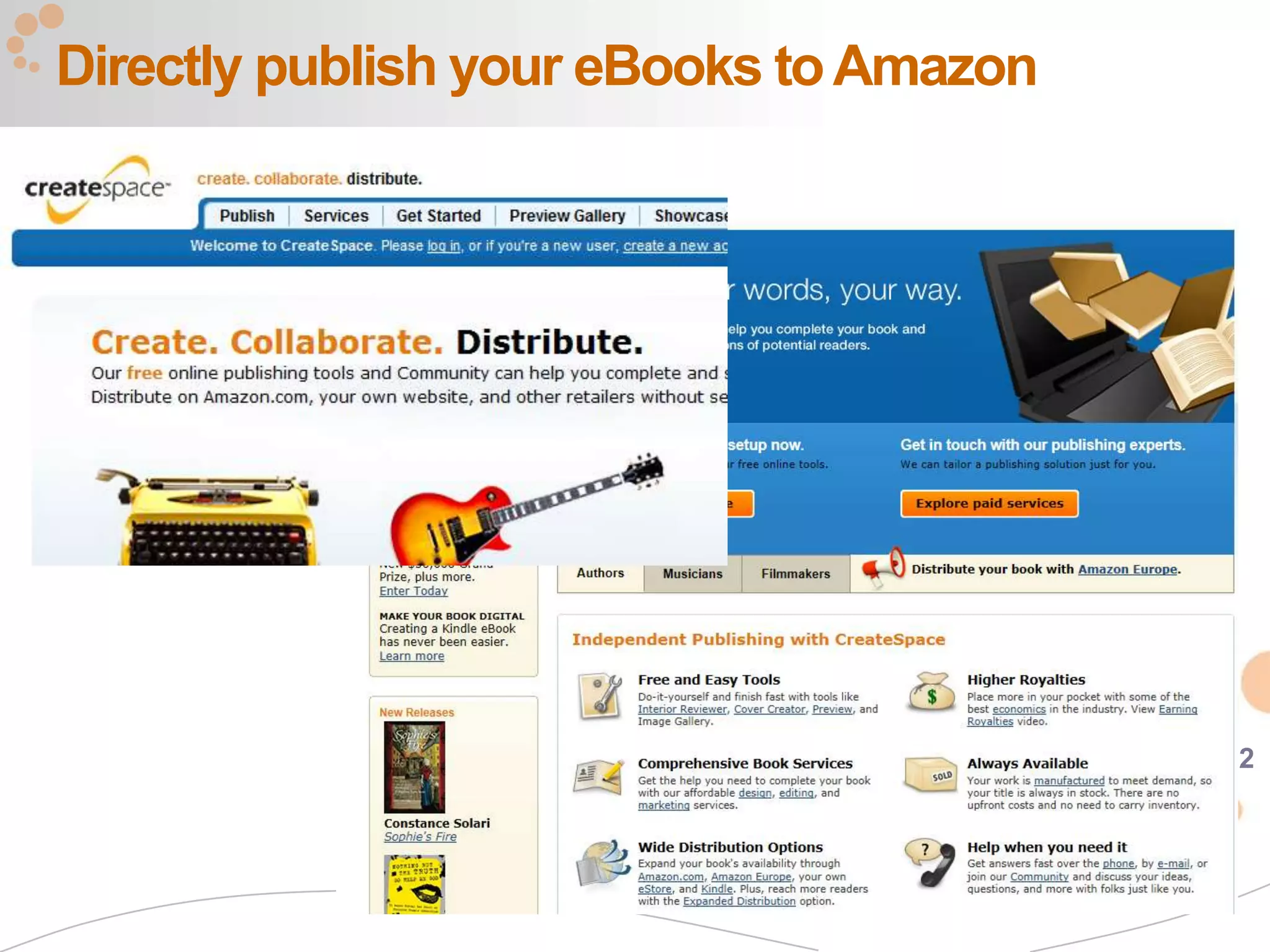 Directly publish your eBooks to Amazon




                                         52
 