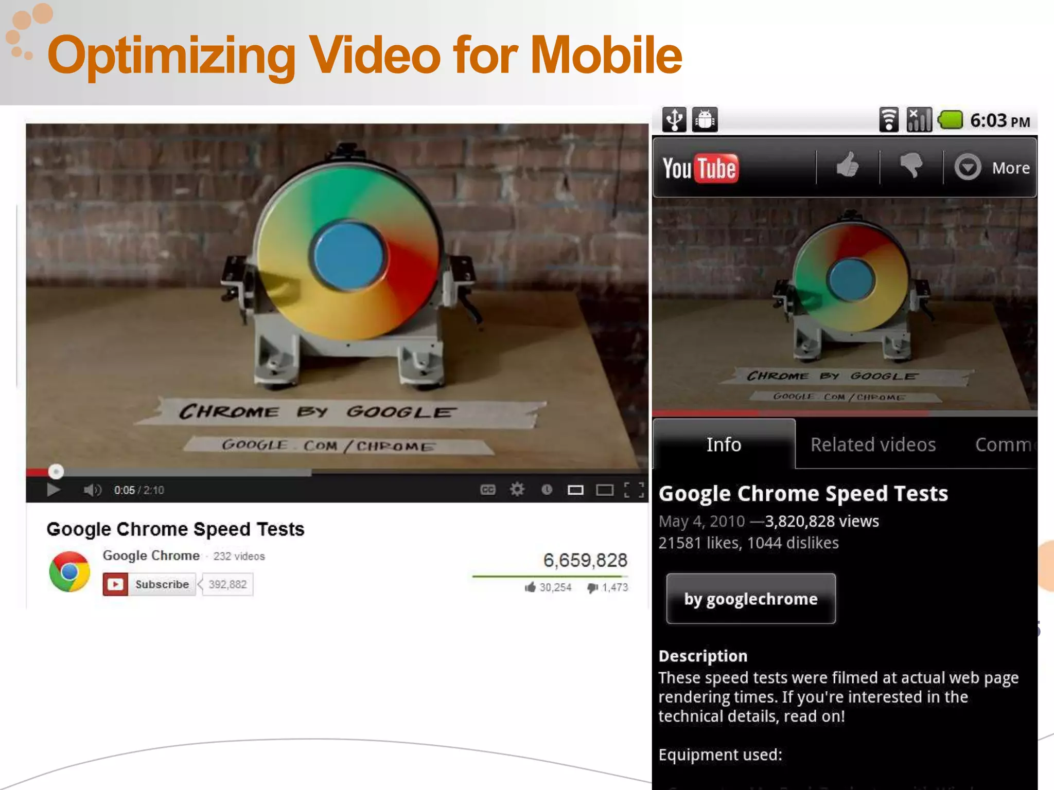 Optimizing Video for Mobile




                              55
 