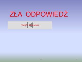 WSB 11
ZŁA ODPOWIEDŹ
POWRÓT DO SLAJDU 2
 