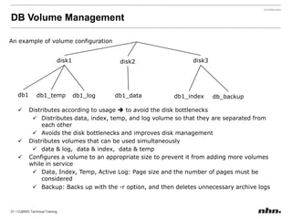 Prerequisites for InstallationDownload CUBRIDhttp://sourceforge.net/projects/cubridCheck supported platforms(Linux/Windows)uname –r rpm –qa | grepglibcInstall JRE version 1.5 or higher and set up the environment variables(CUBRID Manager)http://java.sun.com/javase/downloads/index.jspFor LinuxFor WindowsVisual C++ 2008 distribution pack installationCreate DB users(multiple instances)http://www.microsoft.com/downloads/details.aspx?displaylang=ko&FamilyID=9b2da534-3e03-4391-8a4d-074b9f2bc1bfInstall and launch CUBRID