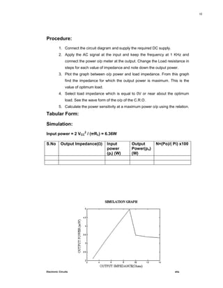 EC 2 lab manual with circulits | PDF
