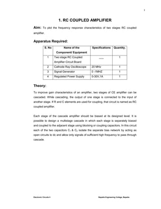 EC 2 lab manual with circulits | PDF
