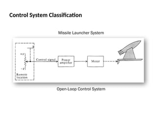 Control System Classification
Open-Loop Control System
Missile Launcher System
 