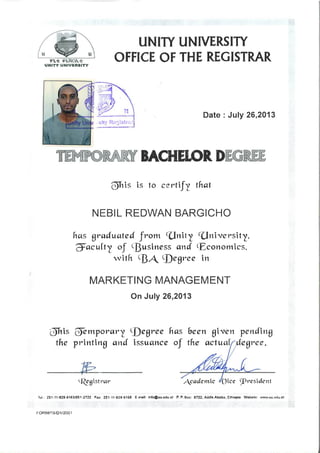 Degree certificate 