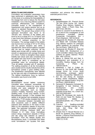 Tim Rhodes Formulation Formulation And Evaluation of Mucoadhesive Tablets of Carvedilol Using ...